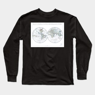 World map wall art 1651 dorm decor mappemonde Art Print Long Sleeve T-Shirt